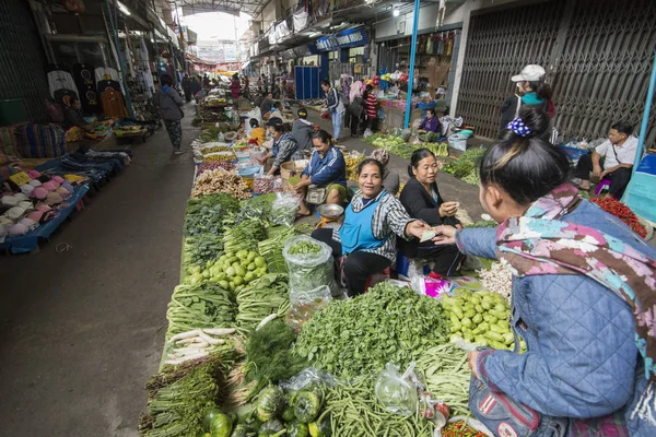 Fresh Vegetable Food Market Town Mae Sai Border Myanmar Chiang — Stock Photo, Image