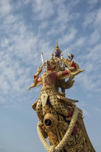 Frontfigur Kunglig Pråm Utställning Den Kungliga Pråmceremonin Sanam Luang Park — Stockfoto