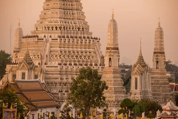 Wat Arun Temple Řece Chao Phraya Městě Bangkok Thajsku Jihovýchodní — Stock fotografie