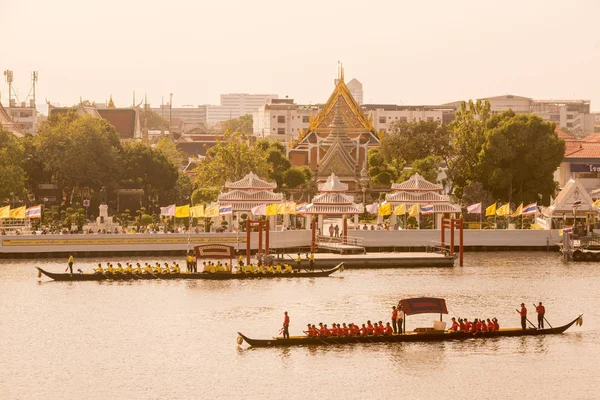 Próbny Bieg Królewskiej Barki Procesja Chao Phraya Rzece Mieście Bangkok — Zdjęcie stockowe