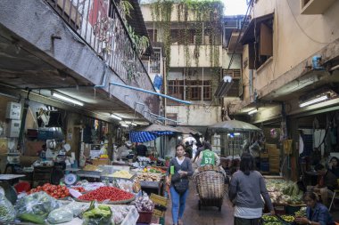  Tha Klang Pazarı Tayland 'ın Bangkok şehrinde, Güneydoğu Asya' da. Tayland, Bangkok, Kasım 2019