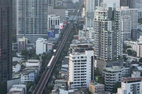 Horizonte Desde Techo Superior Del Marriott Hotel Con Carretera Sukhumvit —  Fotos de Stock