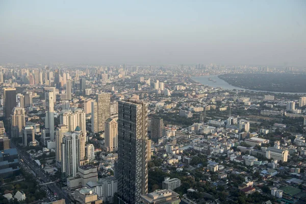 Horizonte Desde Parte Superior Del Tejado Del Edificio Maha Nakhon —  Fotos de Stock