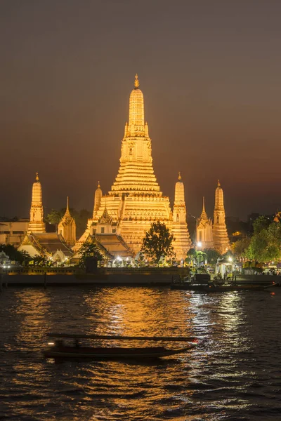 Templo Wat Arun Rio Chao Phraya Cidade Bangkok Tailândia Sul — Fotografia de Stock