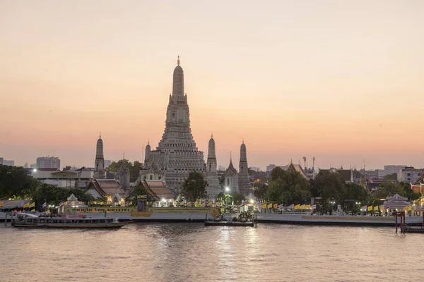 Świątynia Wat Arun Rzece Chao Phraya Bangkoku Tajlandii Azji Południowej — Zdjęcie stockowe