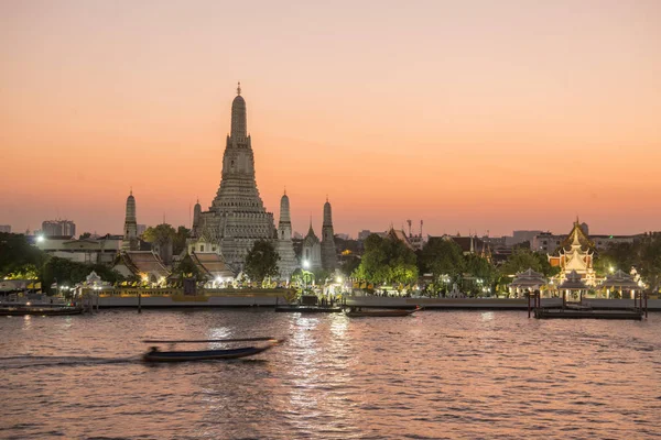 Świątynia Wat Arun Rzece Chao Phraya Bangkoku Tajlandii Azji Południowej — Zdjęcie stockowe