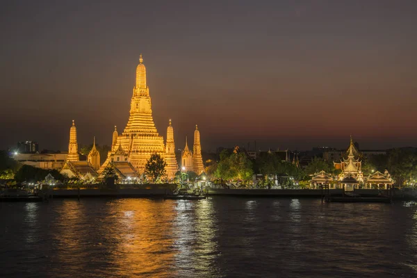 Wat Arun Temple Řece Chao Phraya Městě Bangkok Thajsku Jihovýchodní — Stock fotografie