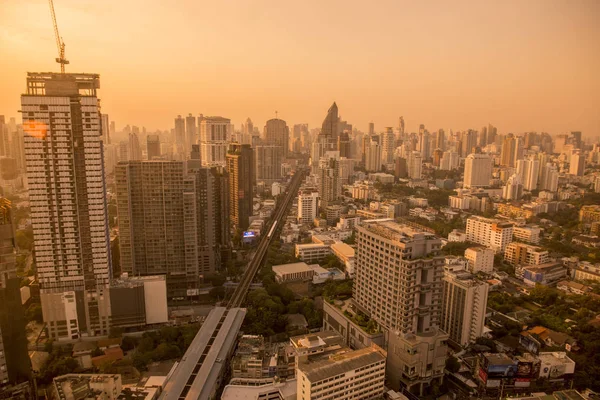 Panorama Dachu Hotelu Marriott Drogi Sukhumvit Mieście Bangkok Tajlandii Azji — Zdjęcie stockowe