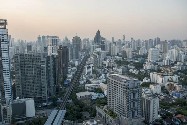 Marriott Oteli Nin Çatısından Ufuk Çizgisi Tayland Güneyindeki Bangkok Şehrindeki — Stok fotoğraf