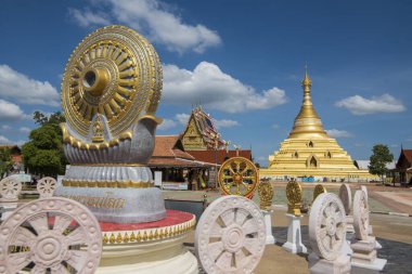 Wat Phra Borommathat Chediyaram, Kuzey Tayland 'ın Kamphaeng Phet şehrindeki Kamphaeng Phet kasabasında. Tayland, Kamphaeng Phet, Kasım 2019