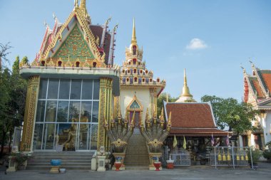 Kuzey Tayland 'ın Kamphaeng Phet eyaletindeki Kamphaeng Phet kasabasında Wat Sadej. Tayland, Kamphaeng Phet, Kasım 2019