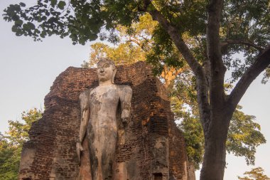 Wat Phra Si Iriyabot Tapınağı Kuzey Tayland 'da Kamphaeng Phet kasabasında. Tayland, Kamphaeng Phet, Kasım 2019