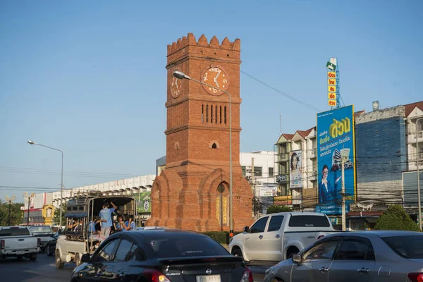 位于泰国北部磅衡省磅衡市的钟楼 Thailand Kamphaeng Phet November 2019 — 图库照片