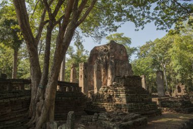 Wat Phra Si Iriyabot Tapınağı Kuzey Tayland 'da Kamphaeng Phet kasabasında. Tayland, Kamphaeng Phet, Kasım 2019