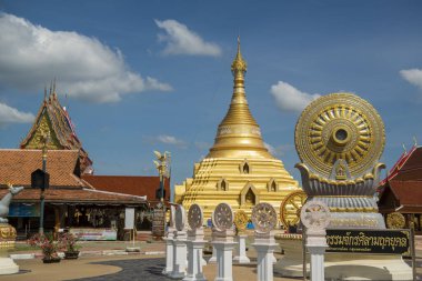 Wat Phra Borommathat Chediyaram, Kuzey Tayland 'ın Kamphaeng Phet şehrindeki Kamphaeng Phet kasabasında. Tayland, Kamphaeng Phet, Kasım 2019