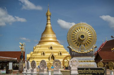 Wat Phra Borommathat Chediyaram, Kuzey Tayland 'ın Kamphaeng Phet şehrindeki Kamphaeng Phet kasabasında. Tayland, Kamphaeng Phet, Kasım 2019