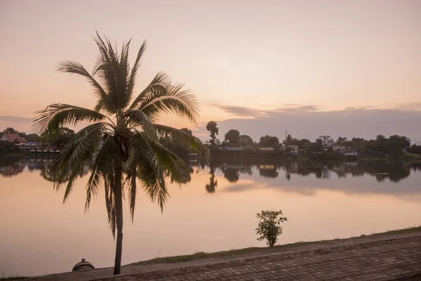 Landscape Ping River Evening Town Kamphaeng Phet Kamphaeng Phet Province — 스톡 사진