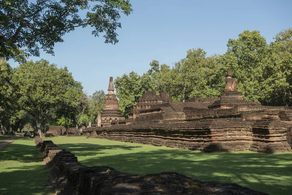 Las Ruinas Del Wat Phra Kaeo Parque Histórico Ciudad Kamphaeng — Foto de Stock