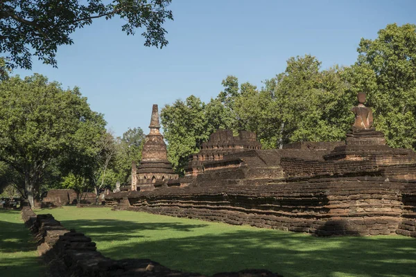 北タイのカンペン ペット州カンペン ペットの町の歴史公園でワット カイオの遺跡 Kampheng Phet 2019年11月 — ストック写真