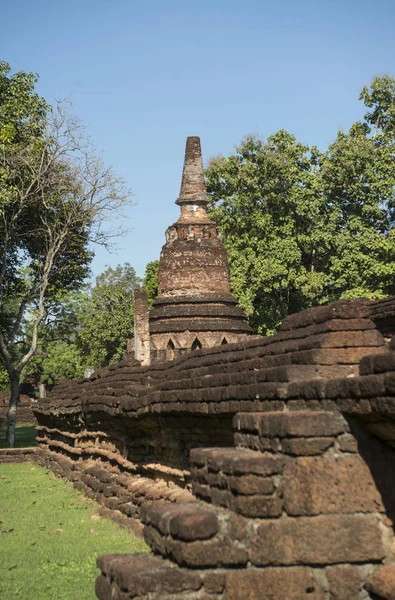 北タイのカンペン ペット州カンペン ペットの町の歴史公園でワット カイオの遺跡 Kampheng Phet 2019年11月 — ストック写真