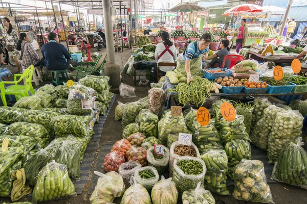 Verdura Fresca Mercato Alimentare Nella Città Kamphaeng Phet Nella Provincia — Foto Stock