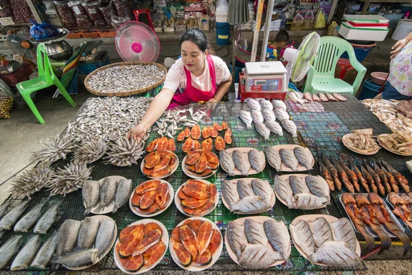 Pescado Fresco Mercado Alimentos Ciudad Kamphaeng Phet Provincia Kamphaeng Phet — Foto de Stock