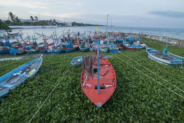 Barcos Pesca Porto Cidade Velha Hua Hin Província Prachuap Khiri — Fotografia de Stock