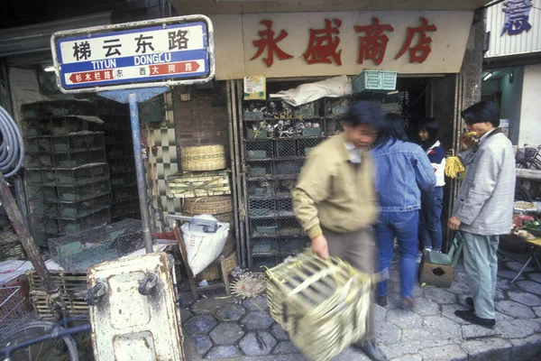 Mercado Carne Los Animales Ciudad Guangzhou Provincia Guangdong China Este — Foto de Stock