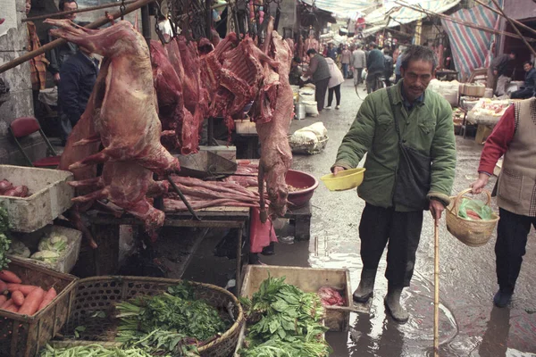 Hundefleisch Auf Dem Tier Und Fischmarkt Der Altstadt Der Stadt — Stockfoto