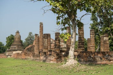 Wat Chedi Si Hong Tayland 'ın Provinz Sukhothai şehrindeki Sukhothai' deki tarihi parkta. Tayland, Sukhothai, Kasım 2019