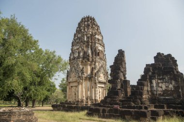 Wat Phra Phai Luang, Tayland 'ın Provinz Sukhothai şehrindeki Sukhothai' deki tarihi parkta. Tayland, Sukhothai, Kasım 2019