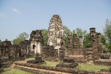 Wat Phra Phai Luang, Tayland 'ın Provinz Sukhothai şehrindeki Sukhothai' deki tarihi parkta. Tayland, Sukhothai, Kasım 2019