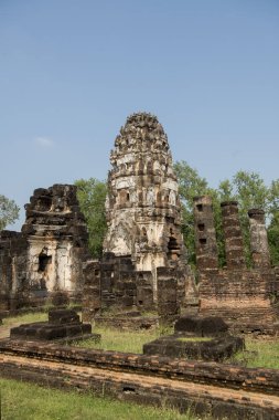 Wat Phra Phai Luang, Tayland 'ın Provinz Sukhothai şehrindeki Sukhothai' deki tarihi parkta. Tayland, Sukhothai, Kasım 2019