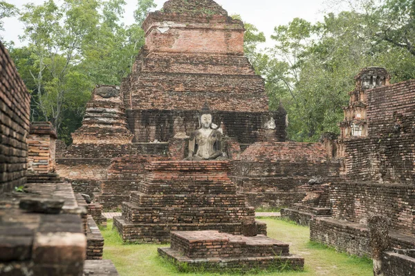 Una Estatua Buda Templo Wat Mahathat Parque Histórico Sukhothai Provincia — Foto de Stock