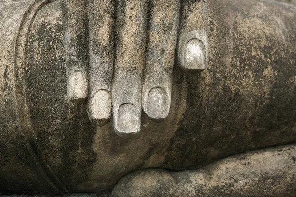 Une Statue Bouddha Temple Wat Mahathat Parc Historique Sukhothai Dans — Photo