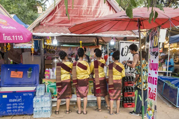 Uma Loja Bebidas Festival Loy Krathong Parque Histórico Sukhothai Província — Fotografia de Stock