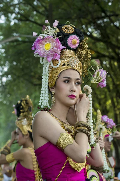 Gente Tradicional Del Dresst Thai Festival Loy Krathong Parque Histórico —  Fotos de Stock