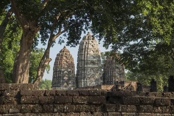 Wat Sawai Templet Vid Den Historiska Parken Sukhothai Provinsen Sukhothai — Stockfoto