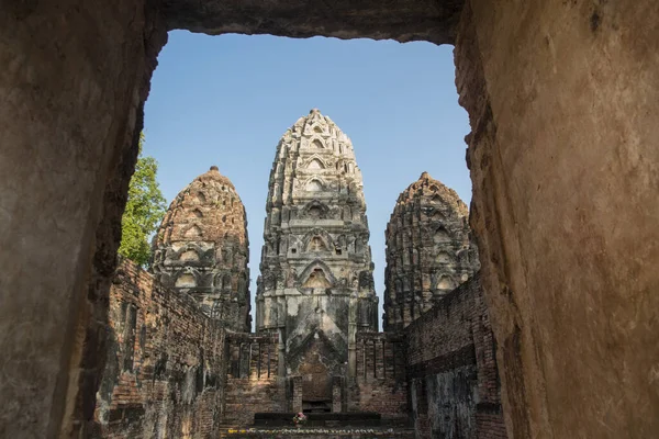Wat Sawai Templom Történelmi Park Sukhothai Provinz Sukhothai Thaiföldön Thaiföld — Stock Fotó