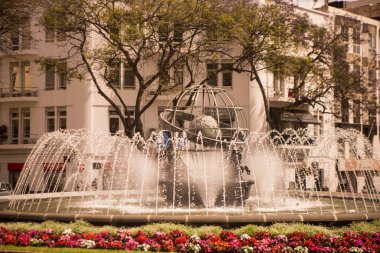 Rotunda do Infante, Portekiz 'in Madeira Adası' ndaki Funchal şehir merkezinde. Portekiz, Madeira, Nisan 2018