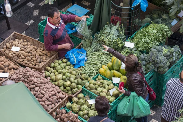 Hortalizas Mercado Dos Lavradores Centro Ciudad Funchal Isla Madeira Portugal — Foto de Stock