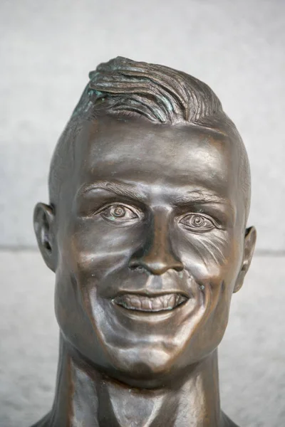 Uma Estátua Jogador Futebol Cristiano Ronaldo Portugal Aeroporto Funchal Cidade — Fotografia de Stock