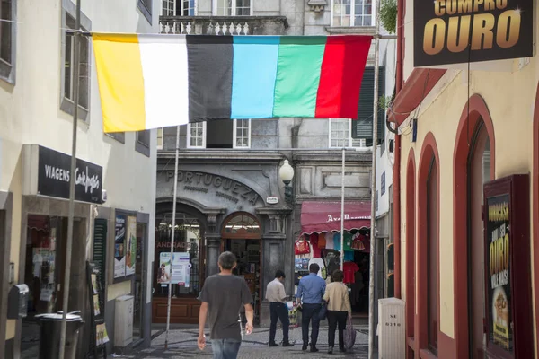 Eine Straße Stadtzentrum Von Funchal Auf Der Insel Madeira Portugal — Stockfoto