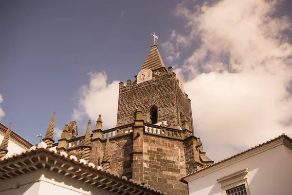 Portekiz Madeira Adası Ndaki Funchal Şehrindeki Katedrali Portekiz Madeira Nisan — Stok fotoğraf