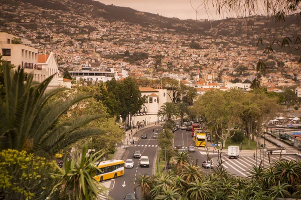 Centrum Funchalu Noci Ostrově Madeira Portugalsku Portugalsko Madeira Duben 2018 — Stock fotografie