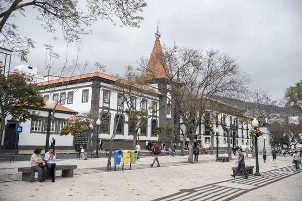 Avenida Arriaga Nel Centro Della Città Funchal Sull Isola Madeira — Foto Stock