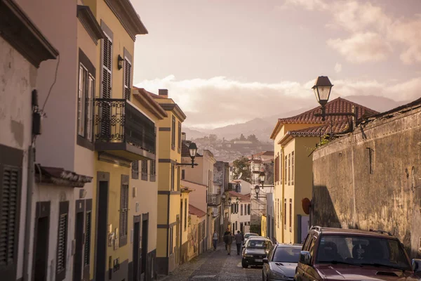 Staré Město Zona Velha Starém Městě Funchal Noci Ostrově Madeira — Stock fotografie