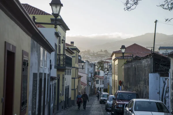 Régi Város Velha Zóna Régi Város Funchal Éjjel Sziget Madeira — Stock Fotó