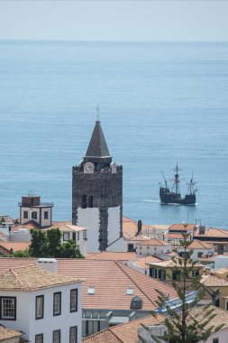 Portekiz 'in Madeira Adası' ndaki Funchal şehrindeki Se Katedrali. Portekiz, Madeira, Nisan 2018