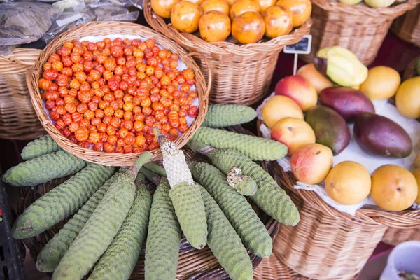 Frutas Tropicais Philodendron Mercado Dos Lavradores Centro Cidade Funchal Ilha — Fotografia de Stock